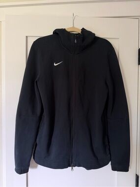 Nike Black Full-Zip Performance Jacket with White Swoosh